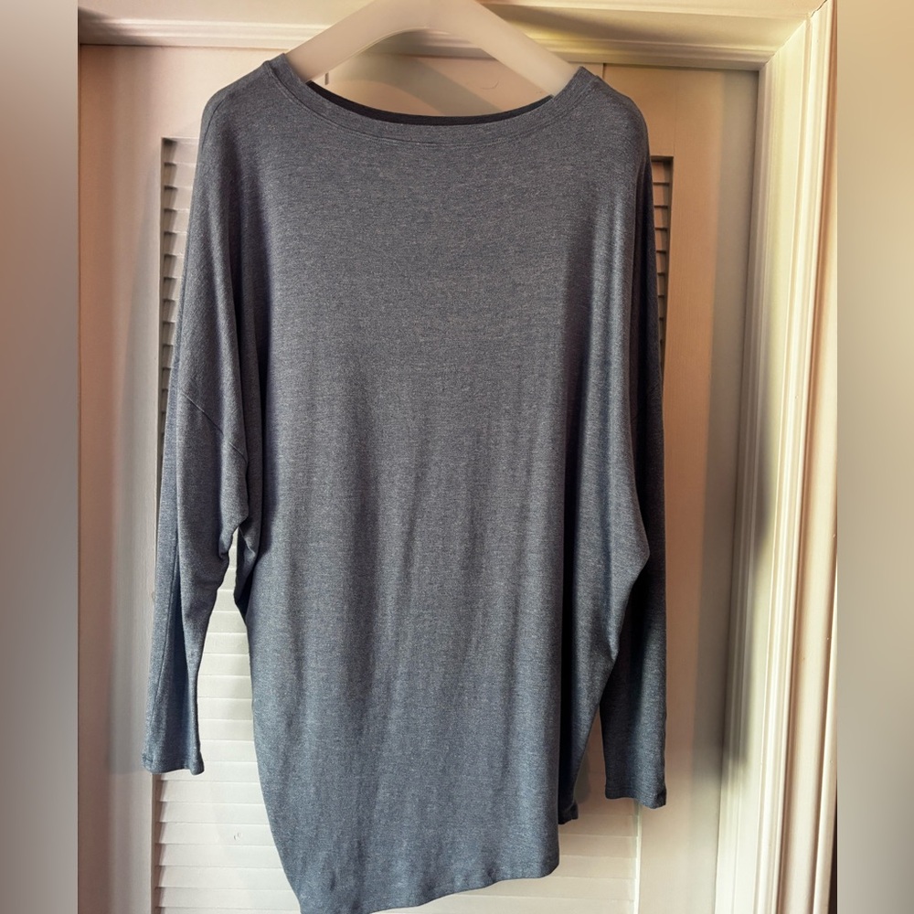 Oversized Blue Lightweight Long Sleeve Top